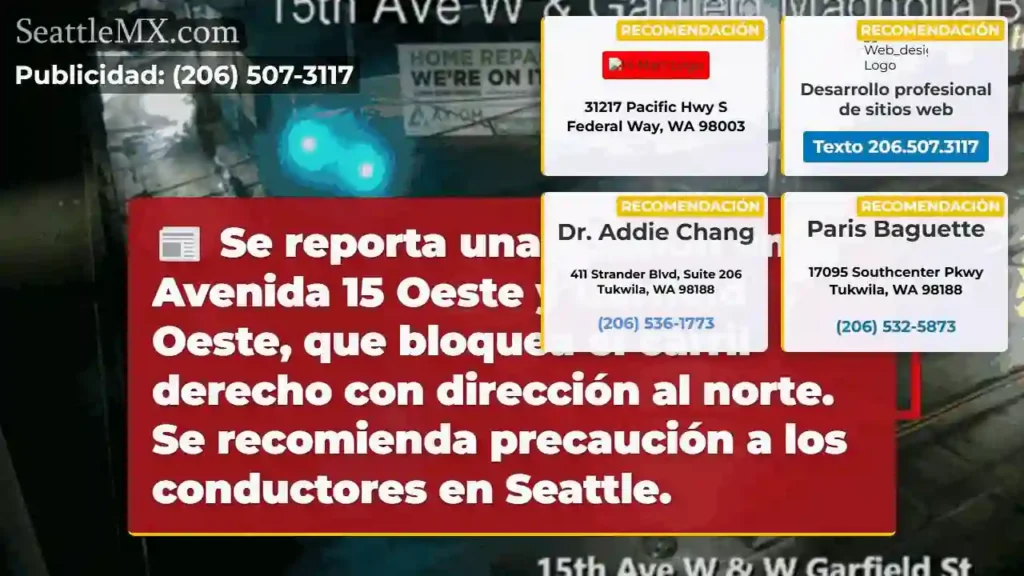 ¡Accidente! Av. 15 Oeste y Garfield. Carril