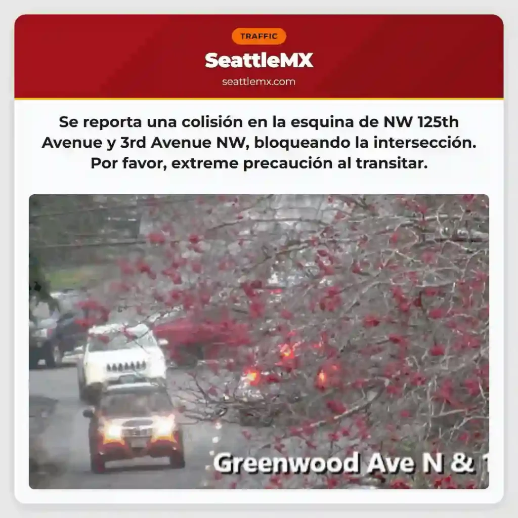 ¡Accidente! NW 125th & 3rd Av. Intersección