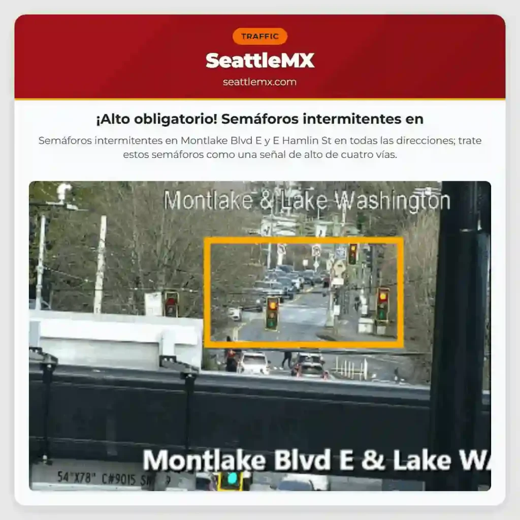 ¡Alto obligatorio! Semáforos intermitentes en