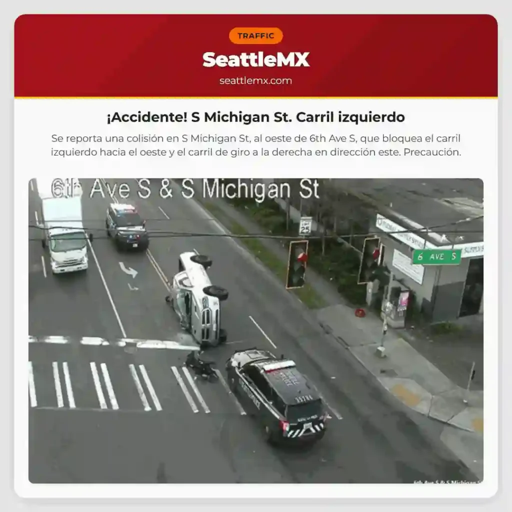 ¡Accidente! S Michigan St. Carril izquierdo