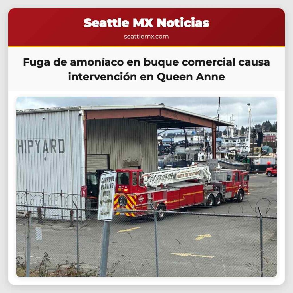 Fuga de amoníaco en buque comercial causa