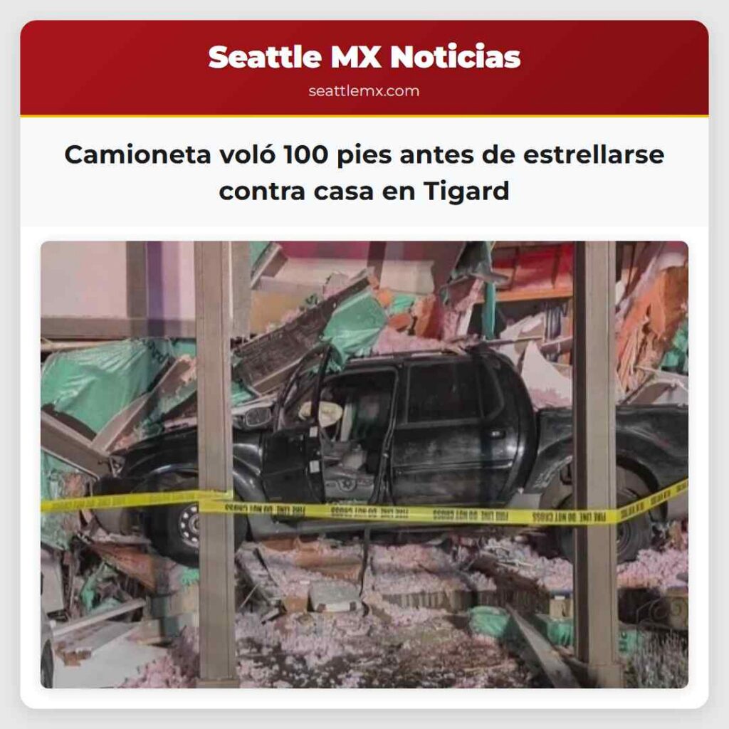 Noticias De Seattle 4 Camioneta voló 100 pies antes de estrellarse