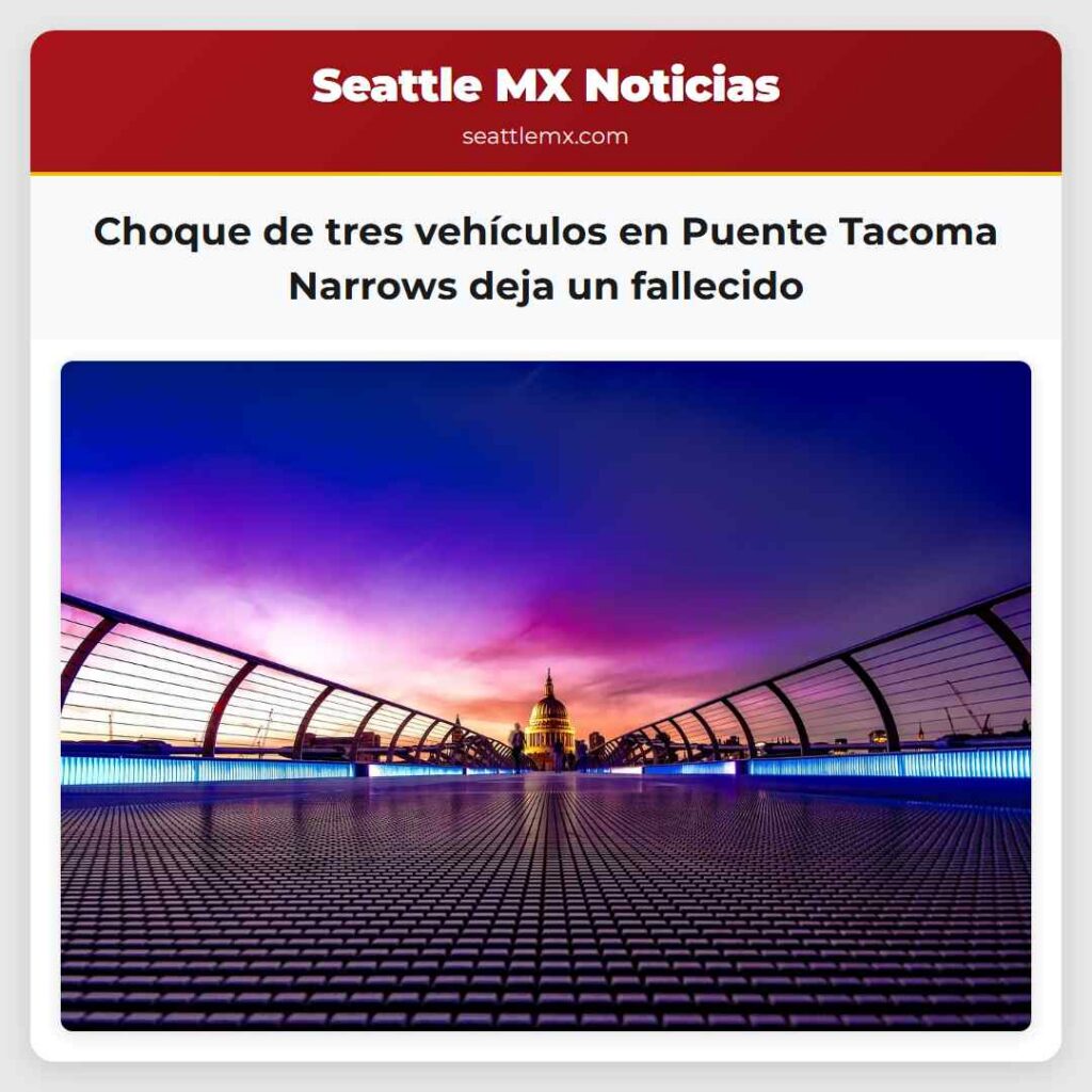 Choque de tres vehículos en Puente Tacoma Narrows