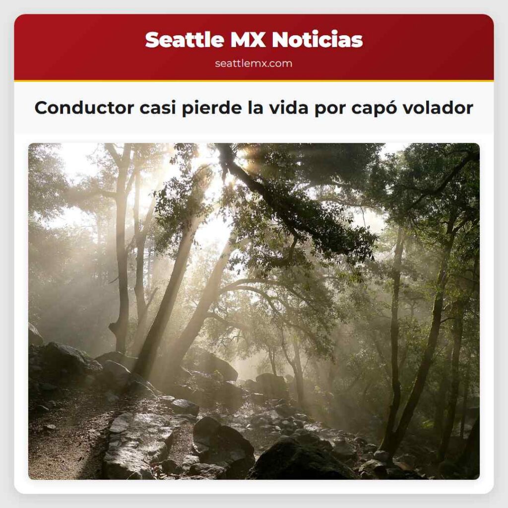 Conductor casi pierde la vida por capó volador