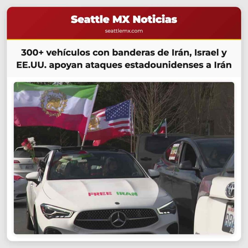 300+ vehículos con banderas de Irán, Israel y