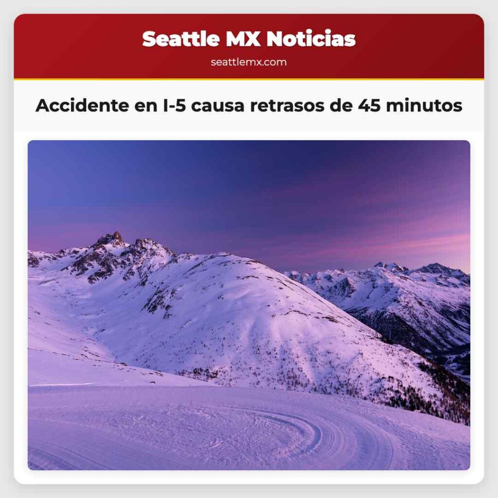 Accidente en I-5 causa retrasos de 45 minutos