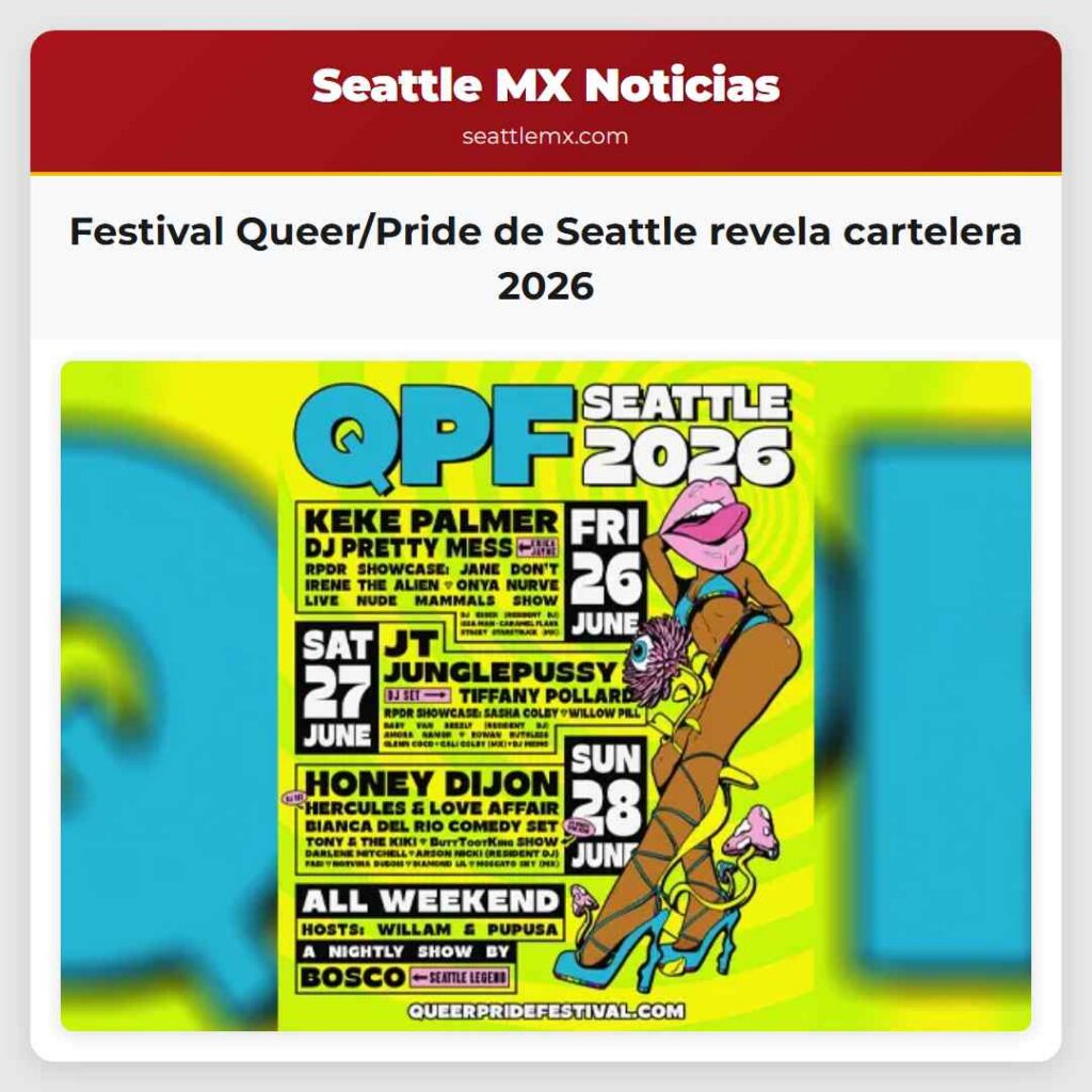 Festival Queer/Pride de Seattle revela cartelera