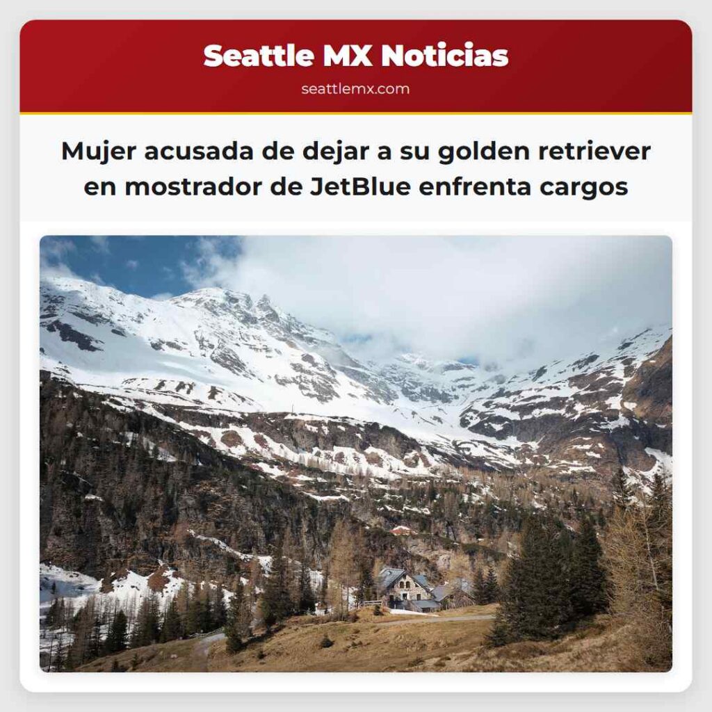 Mujer acusada de dejar a su golden retriever en