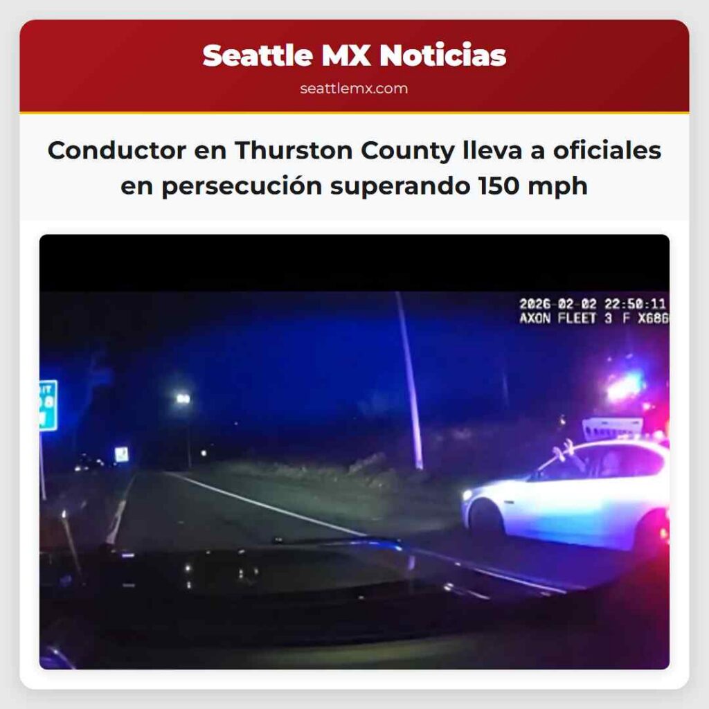 Conductor en Thurston County lleva a oficiales en