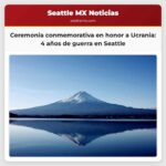 Ceremonia conmemorativa en honor a Ucrania 4 años de guerra en Seattle