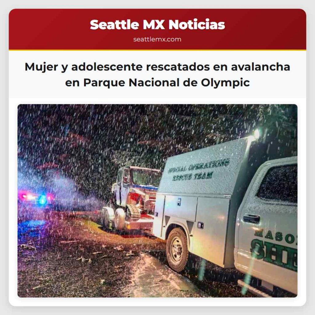Mujer y adolescente rescatados en avalancha en