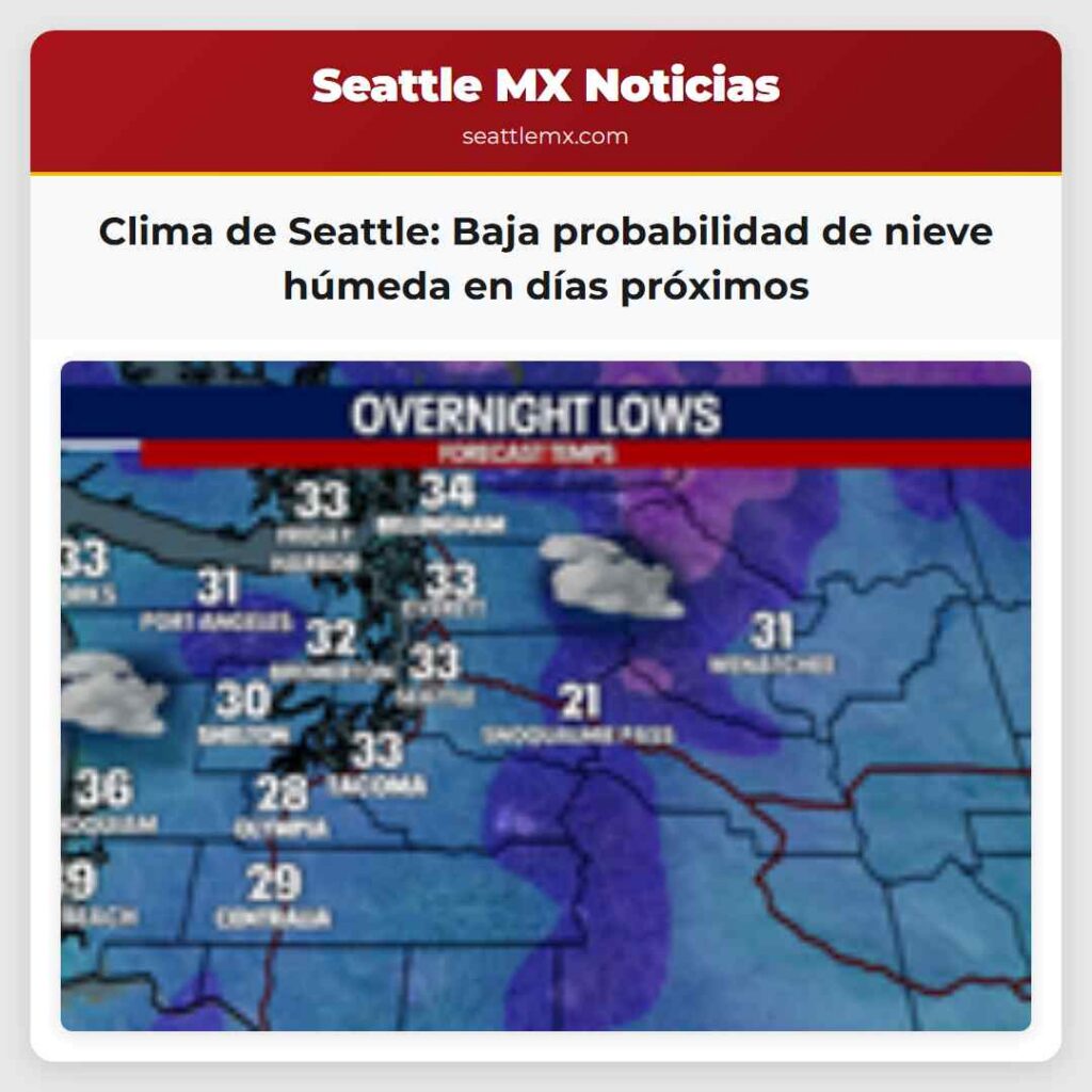 Clima de Seattle: Baja probabilidad de nieve