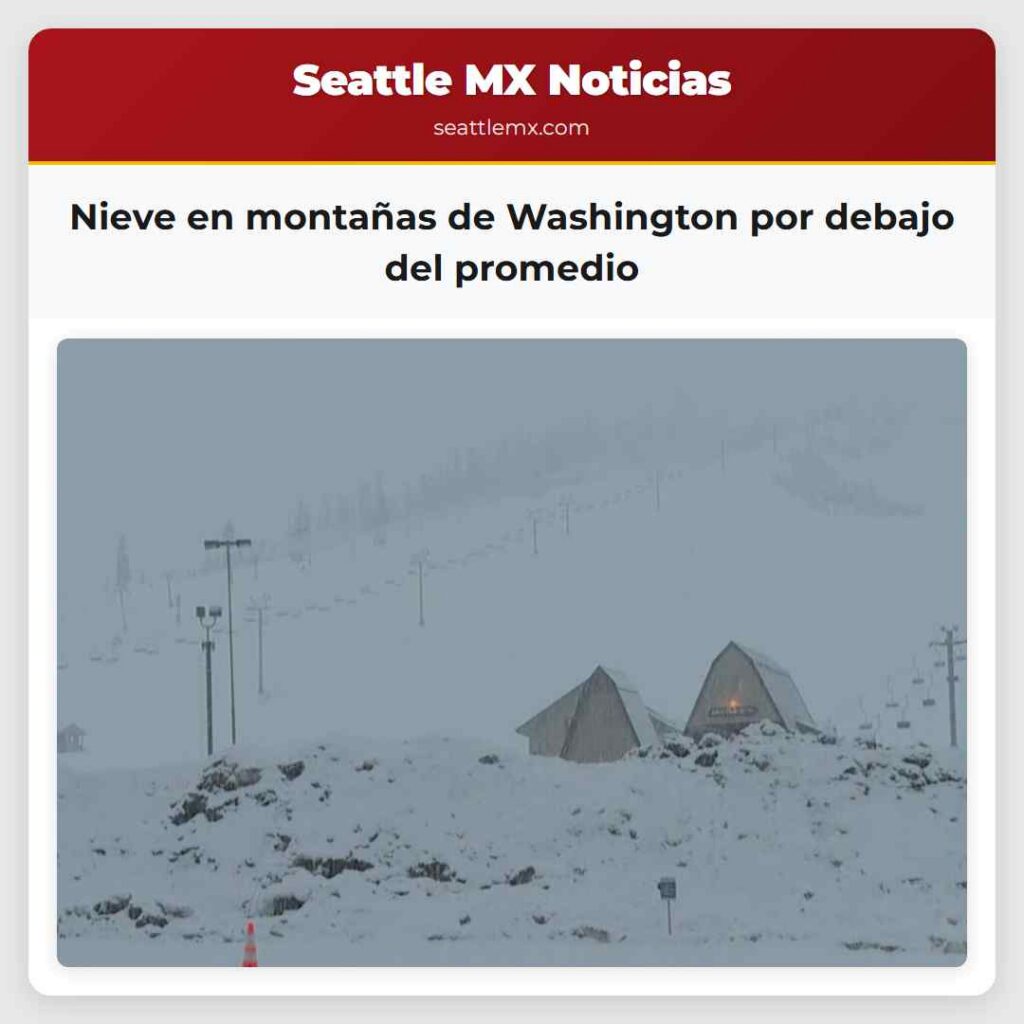 Nieve en montañas de Washington por debajo del