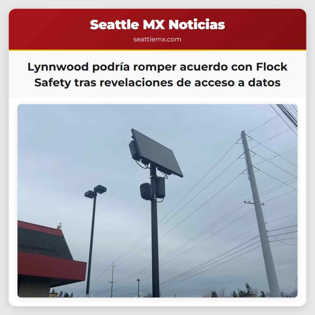 Lynnwood podría romper acuerdo con Flock Safety
