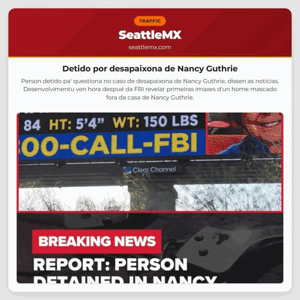 Detido por desapaixona de Nancy Guthrie