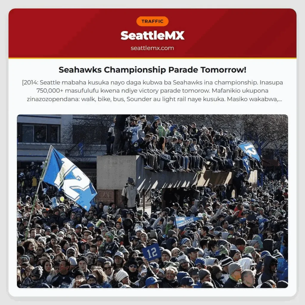 Seahawks Championship Parade Tomorrow!