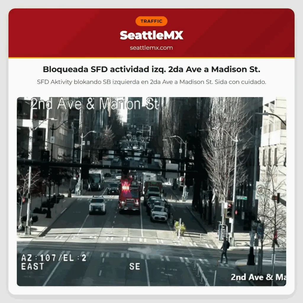 Bloqueada SFD actividad izq. 2da Ave a Madison St.