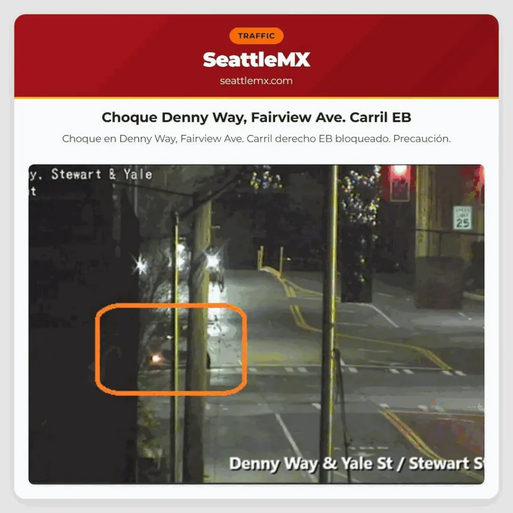 Choque Denny Way, Fairview Ave. Carril EB