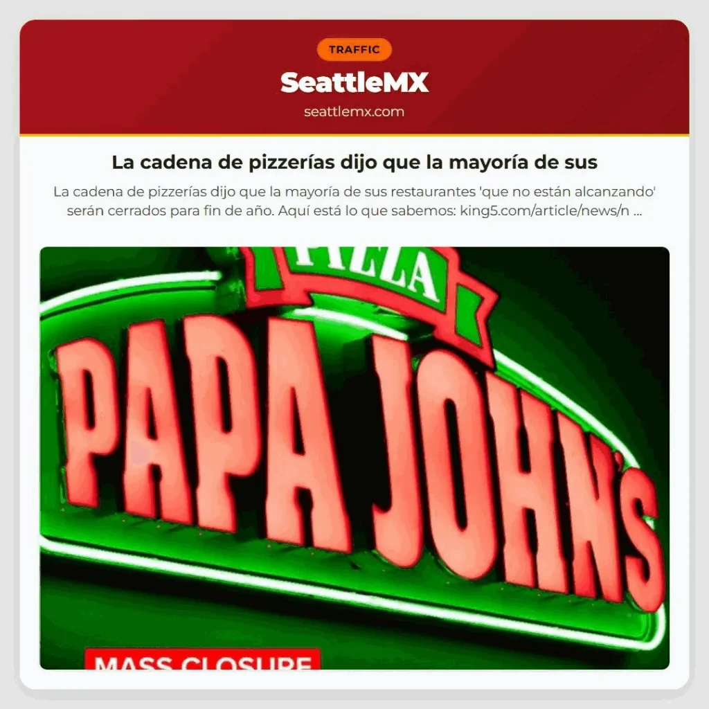 Noticias de transporte de Seattle 3 La cadena de pizzerías dijo que la mayoría de sus