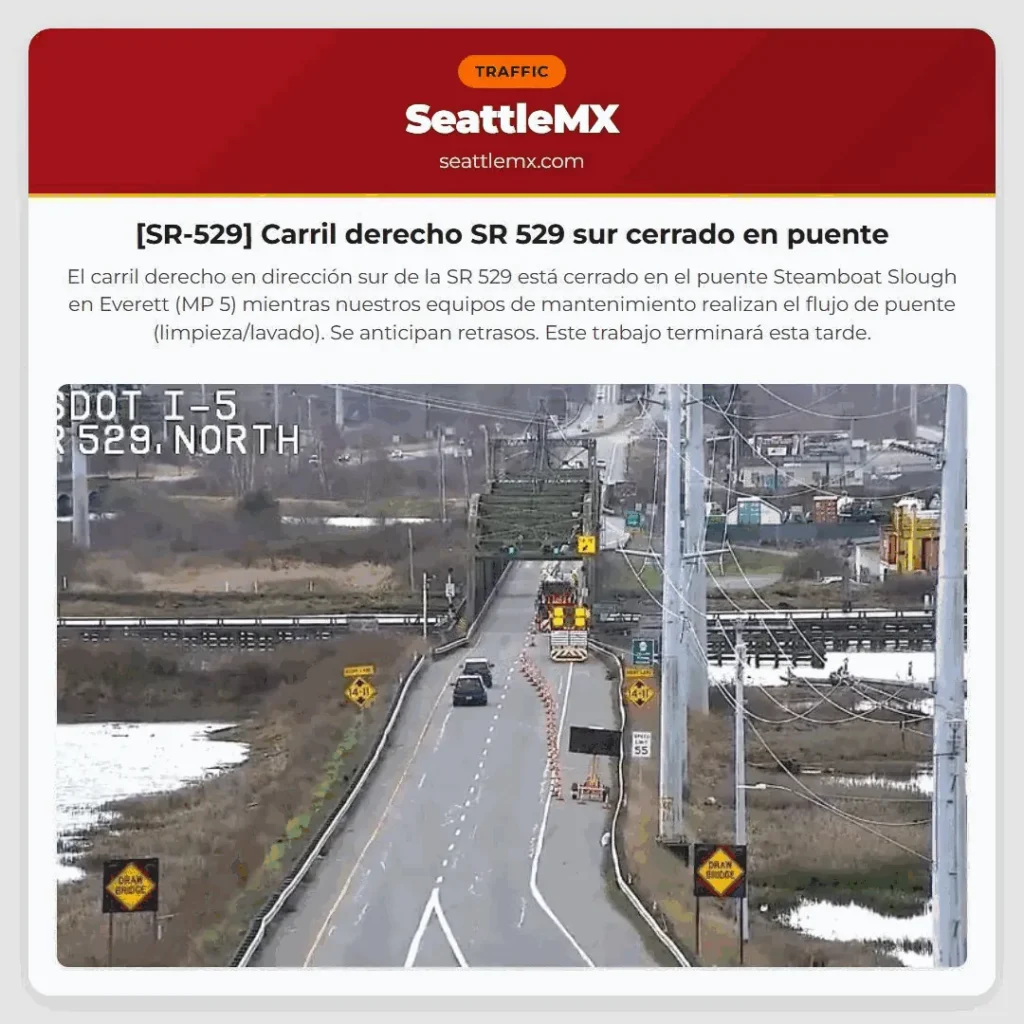 [SR-529] Carril derecho SR 529 sur cerrado en puente