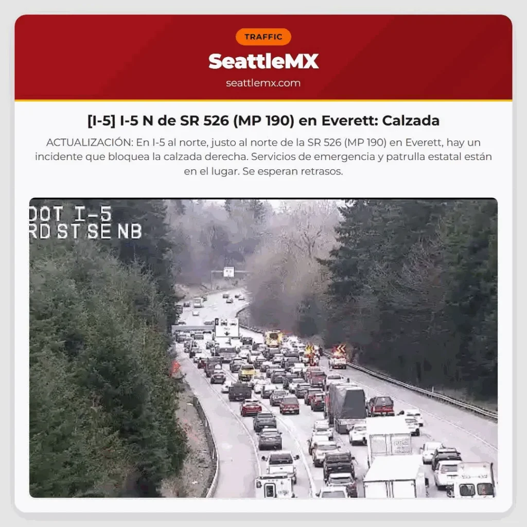 [I-5] I-5 N de SR 526 (MP 190) en Everett: Calzada