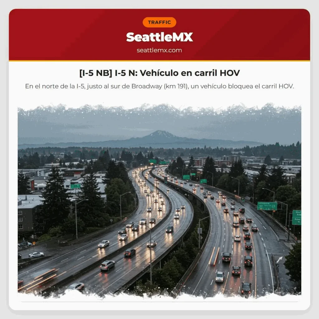 [I-5 NB] I-5 N: Vehículo en carril HOV