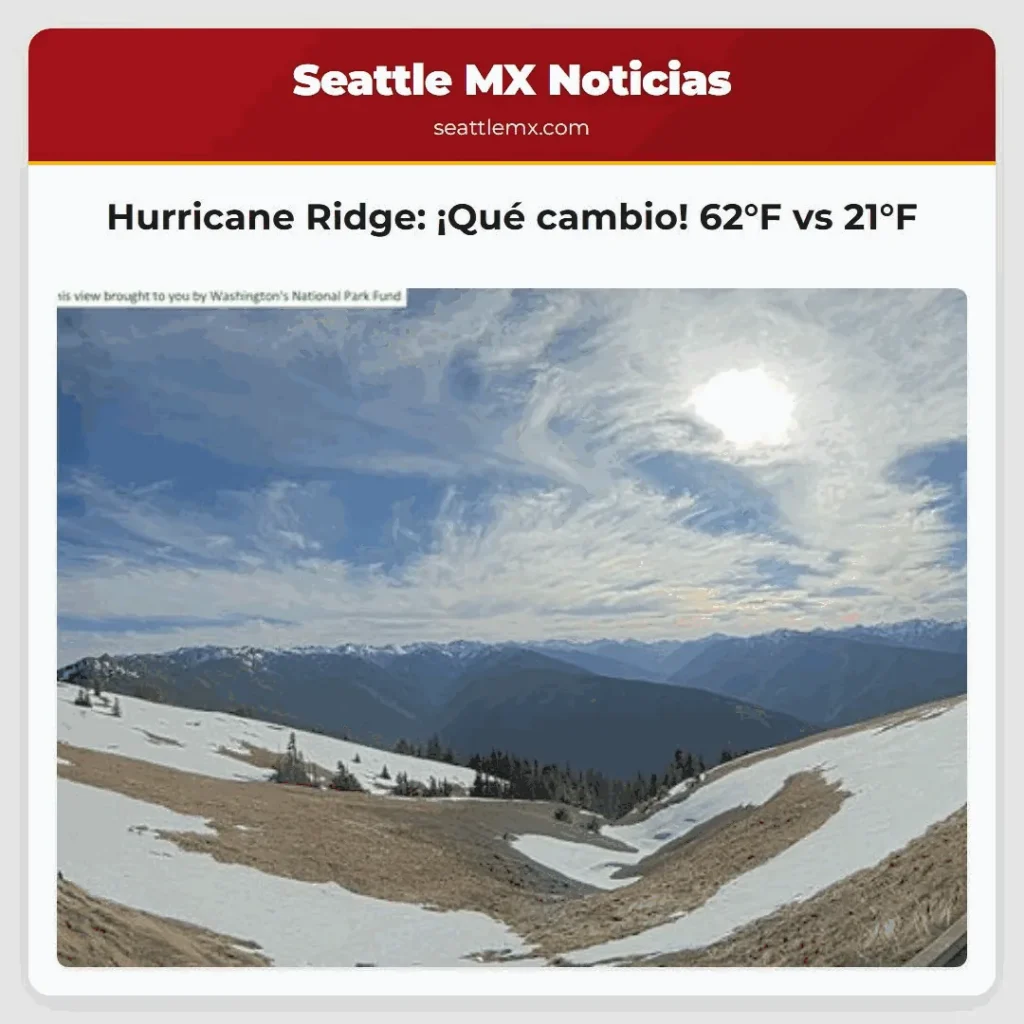 Hurricane Ridge: ¡Qué cambio! 62°F vs 21°F