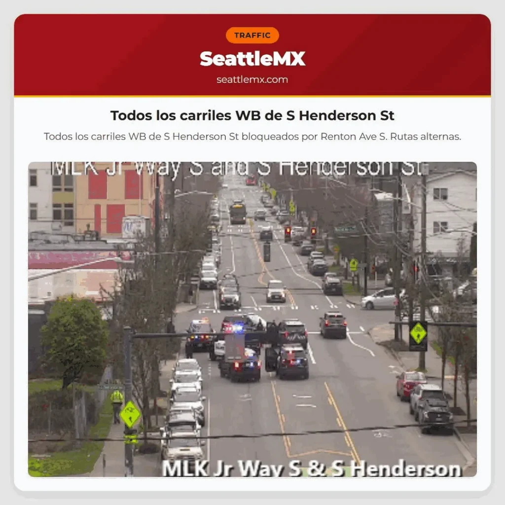 Noticias de transporte de Seattle 1 Todos los carriles WB de S Henderson St
