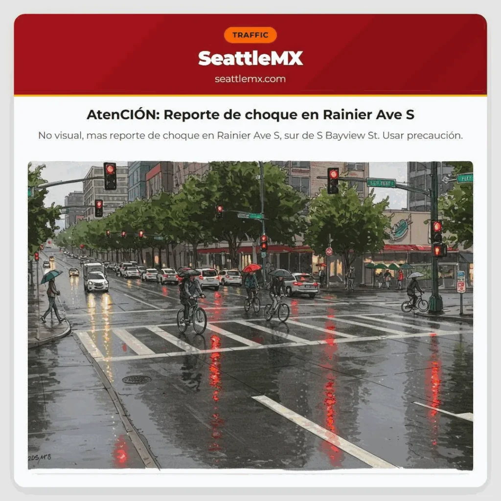 AtenCIÓN: Reporte de choque en Rainier Ave S