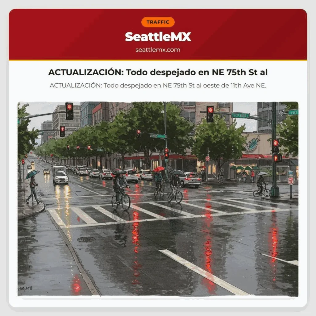 Noticias de transporte de Seattle 1 ACTUALIZACIÓN: Todo despejado en NE 75th St al