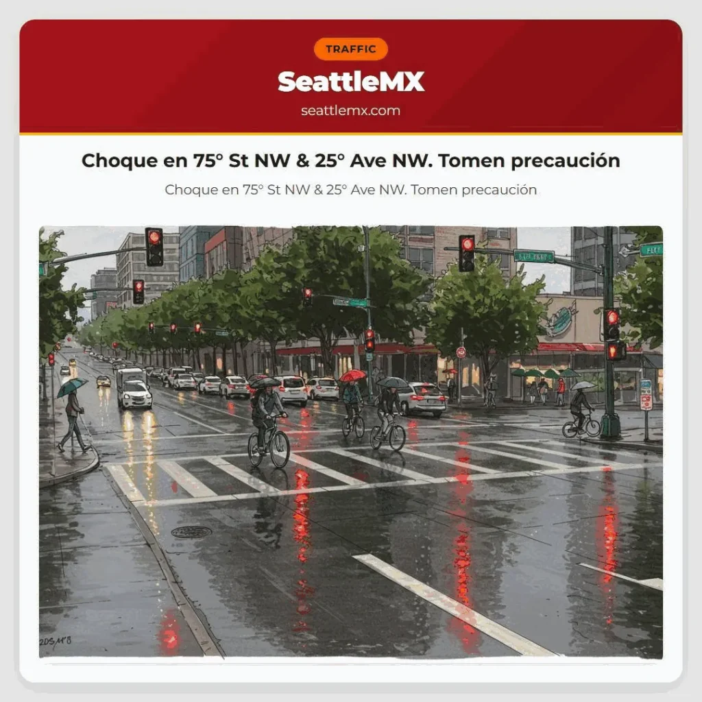 Choque en 75° St NW & 25° Ave NW. Tomen precaución