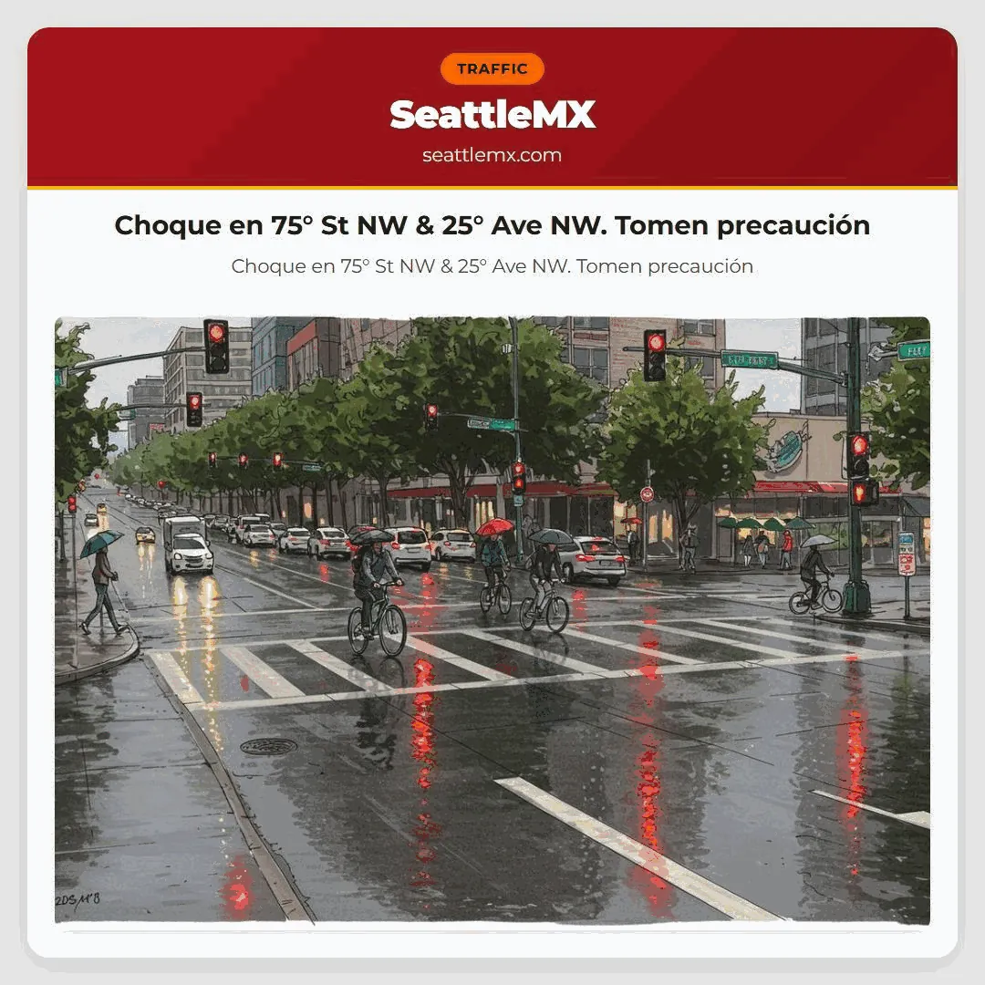 Choque en 75° St NW & 25° Ave NW. Tomen precaución