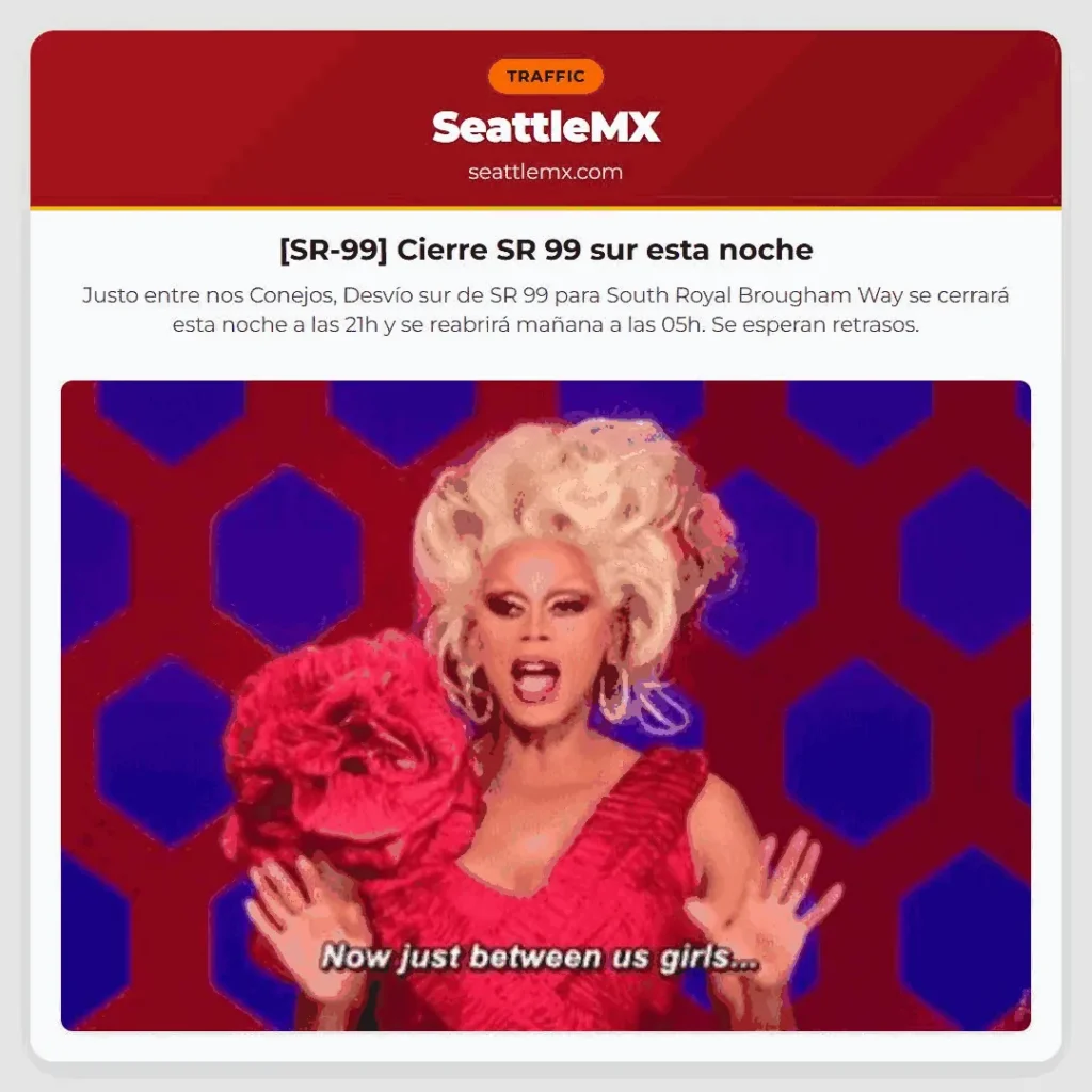 [SR-99] Cierre SR 99 sur esta noche