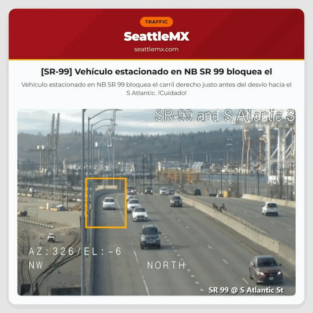[SR-99] Vehículo estacionado en NB SR 99 bloquea el