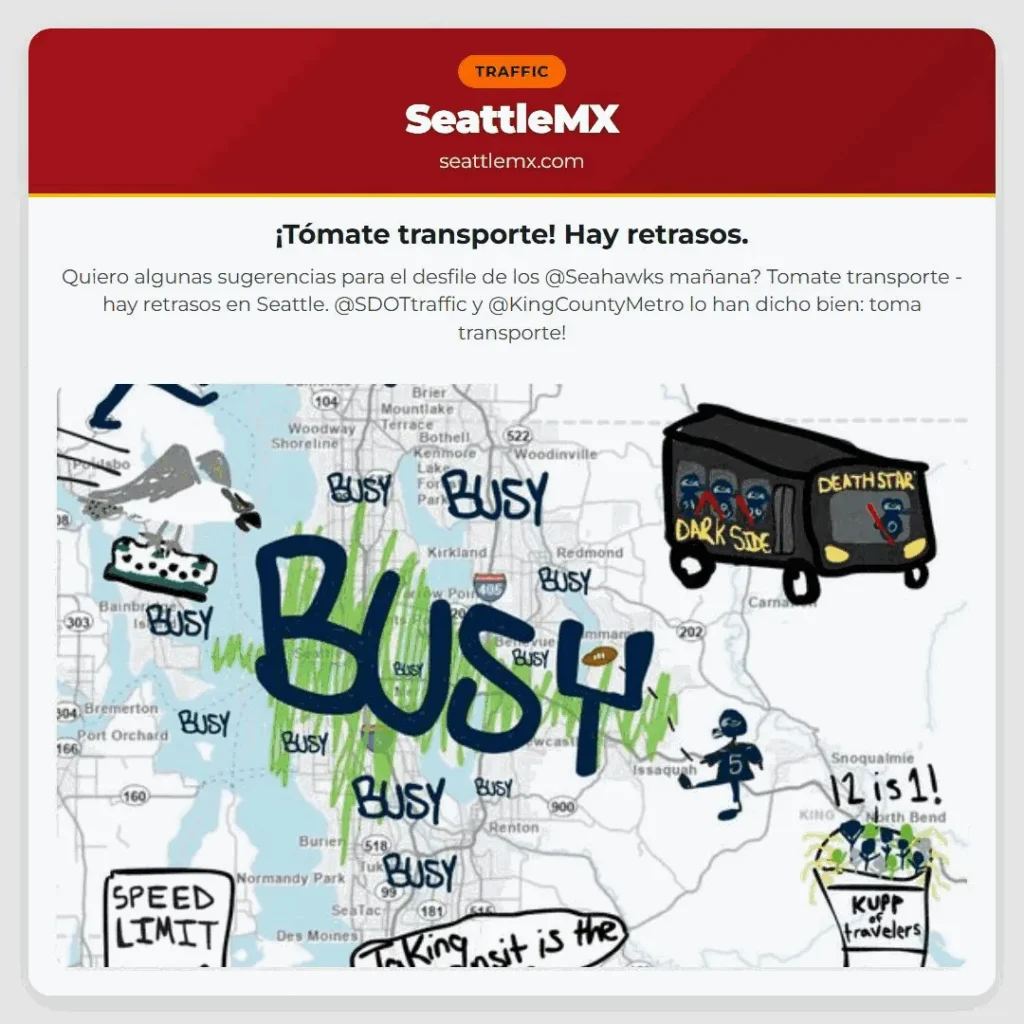 ¡Tómate transporte! Hay retrasos.