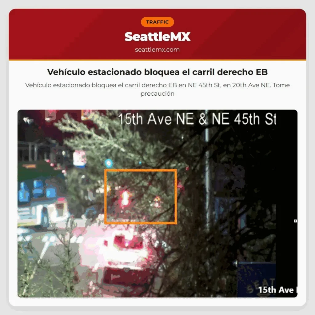 Vehículo estacionado bloquea el carril derecho EB