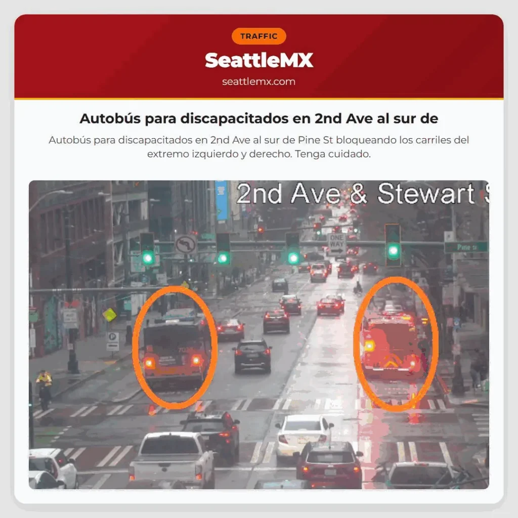 Autobús para discapacitados en 2nd Ave al sur de