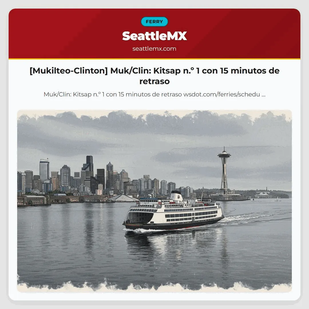 [Mukilteo-Clinton] Muk/Clin: Kitsap n.º 1 con 15 minutos de retraso