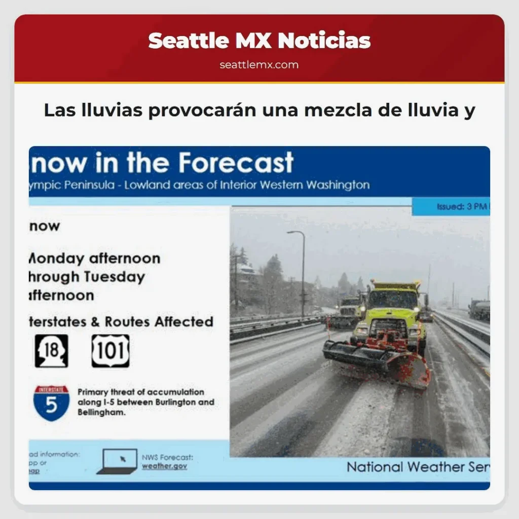 Clima en Seattle 5 Las lluvias provocarán una mezcla de lluvia y
