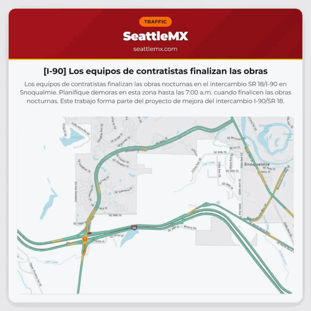 [I-90] Los equipos de contratistas finalizan las obras