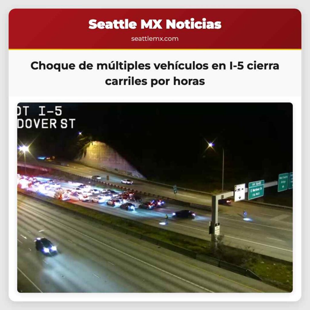 Choque de múltiples vehículos en I-5 cierra