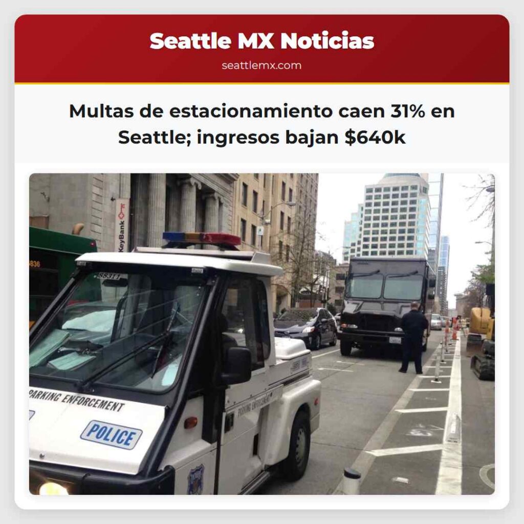 Multas de estacionamiento caen 31% en Seattle;