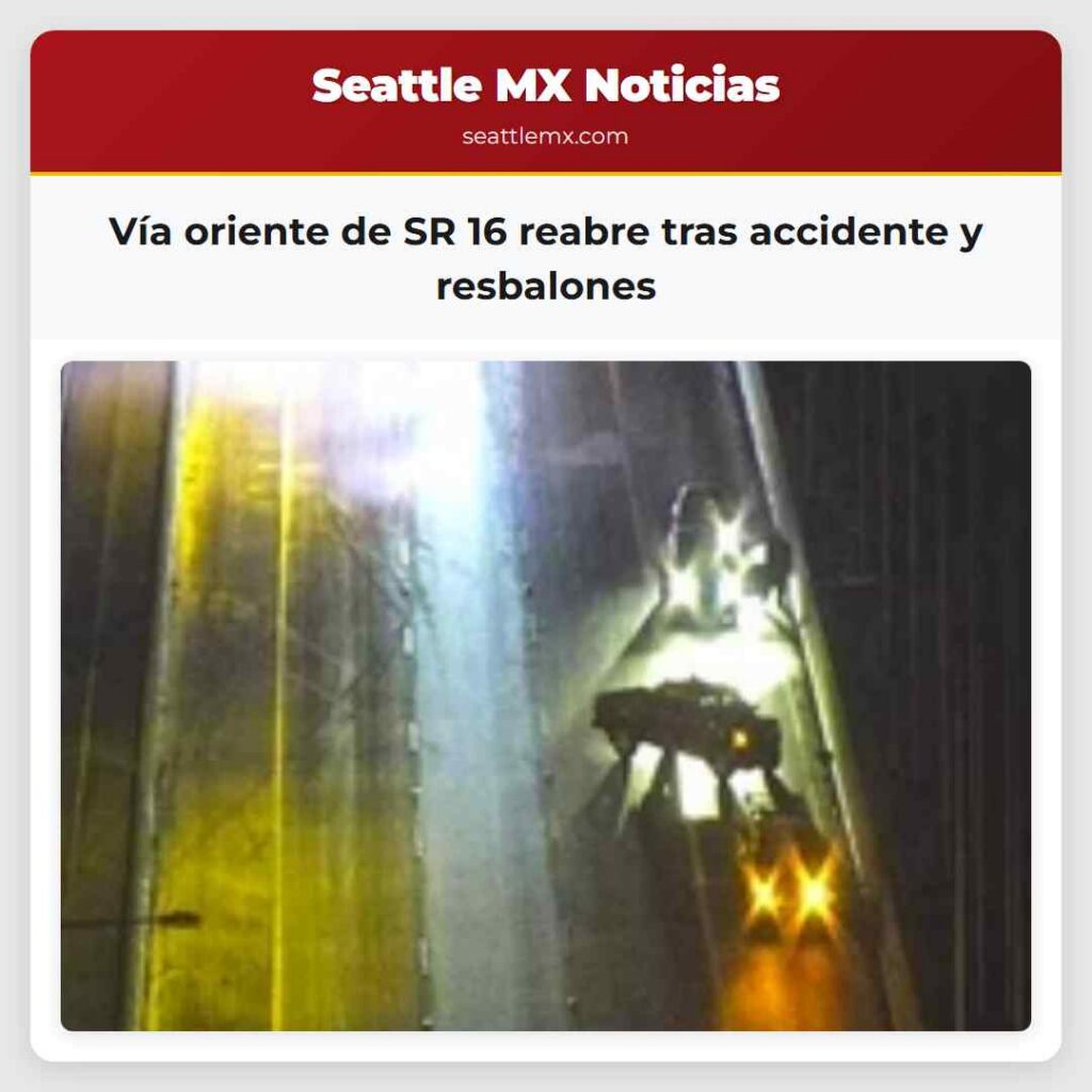 Vía oriente de SR 16 reabre tras accidente y