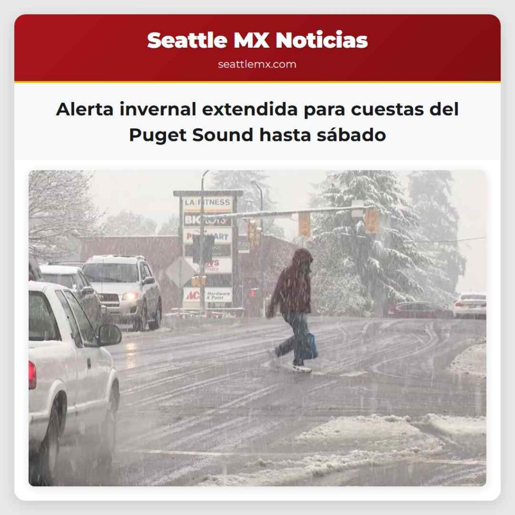 Alerta invernal extendida para cuestas del Puget