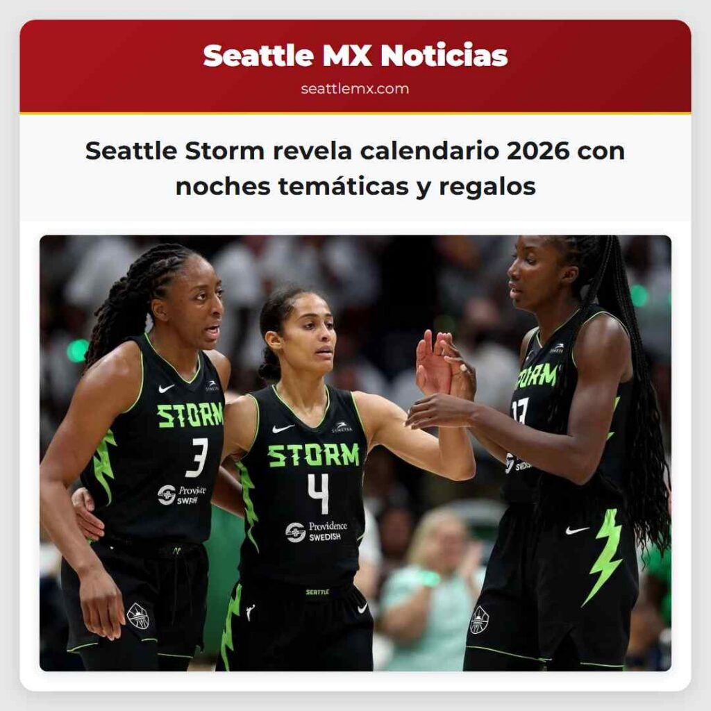 Seattle Storm revela calendario 2026 con noches