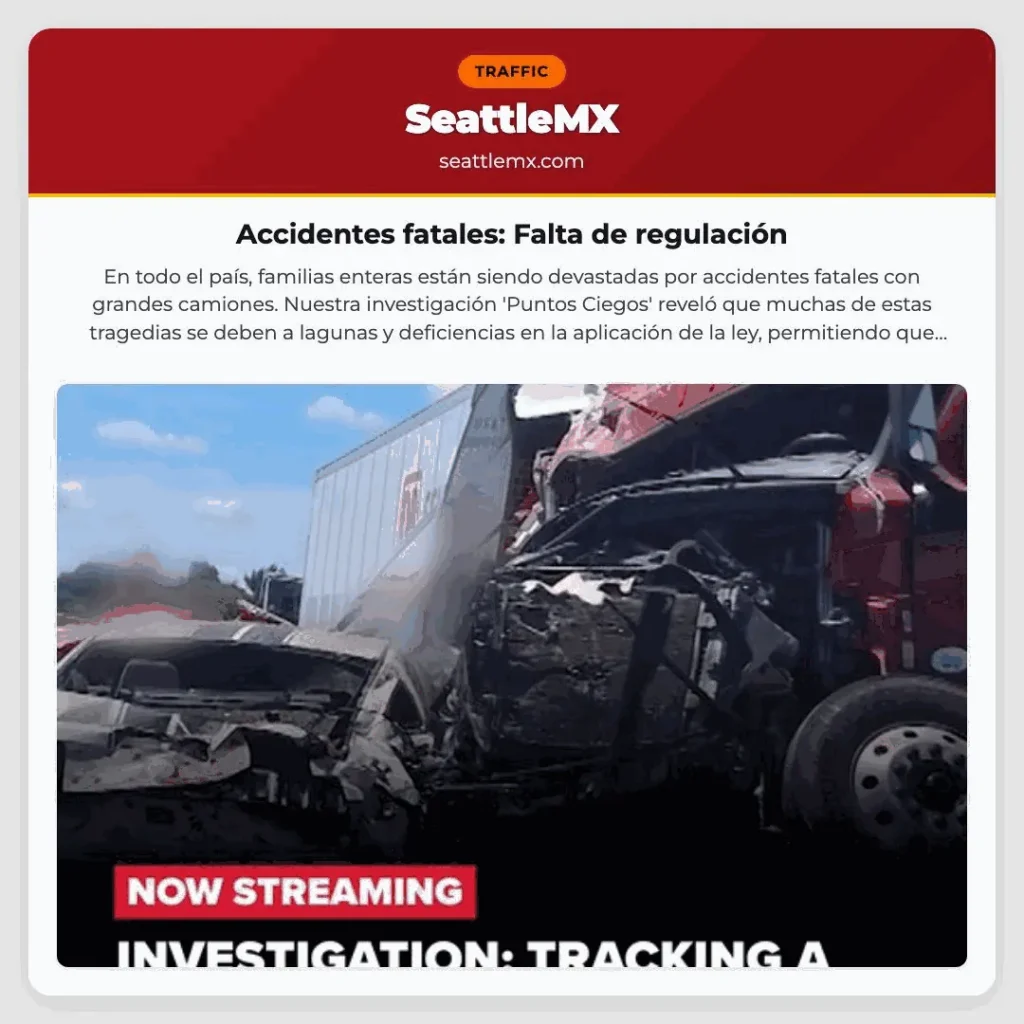 Accidentes fatales: Falta de regulación