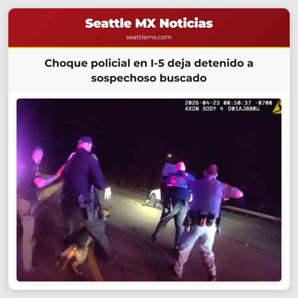 Choque policial en I-5 deja detenido a sospechoso