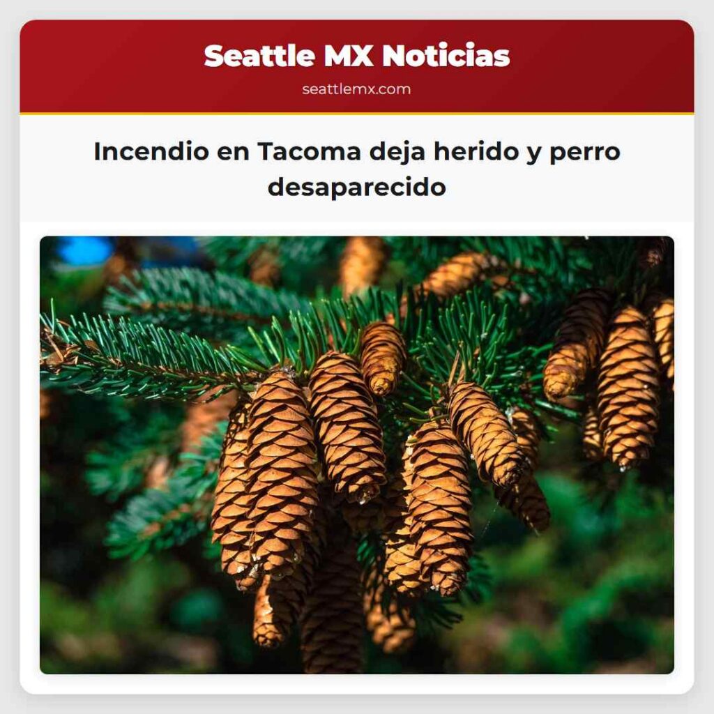 Incendio en Tacoma deja herido y perro