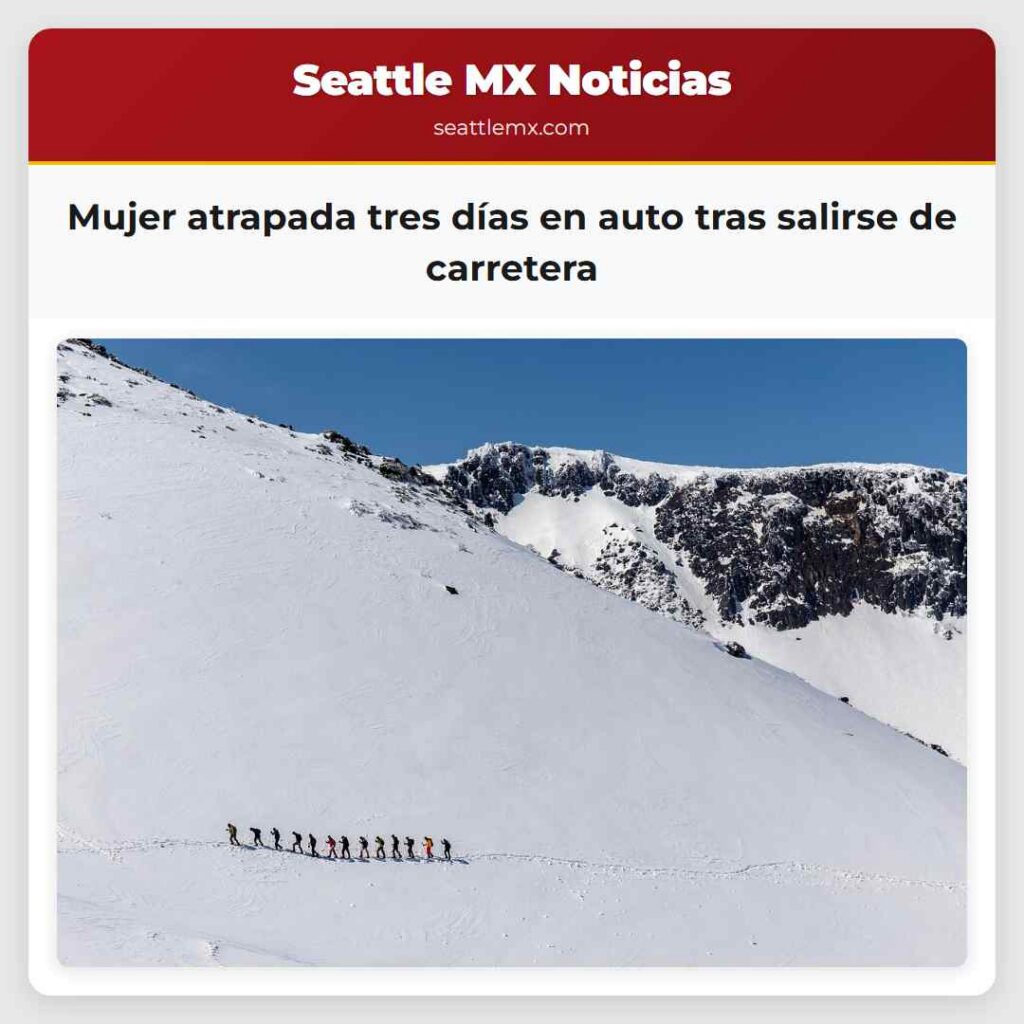 Mujer atrapada tres días en auto tras salirse de