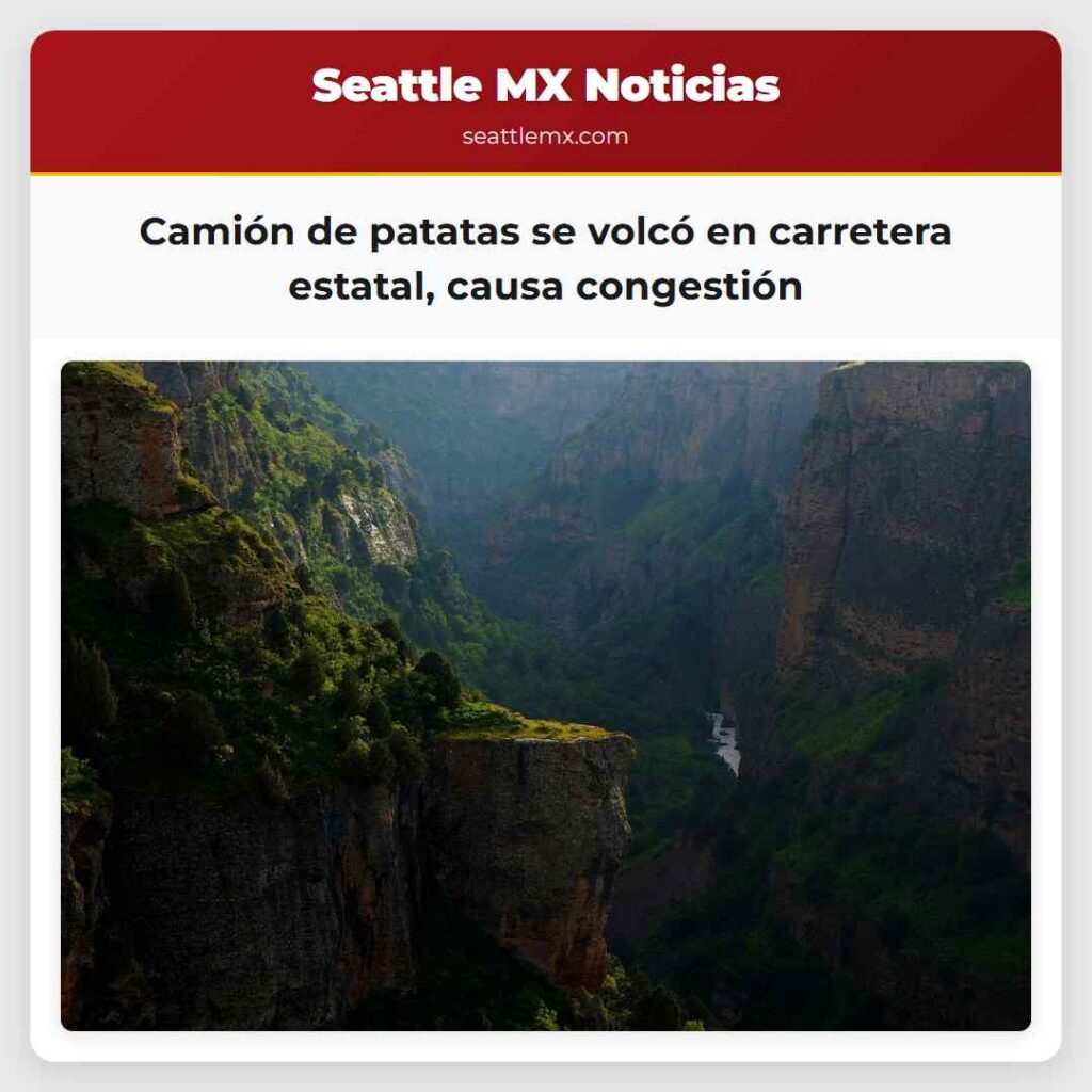 Camión de patatas se volcó en carretera estatal,